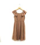 ジルバイジルスチュアート JILL by JILLSTUART レース フレア スカート ロング リボン コットン 綿 半袖 M 茶 ブラウン /NT24