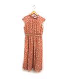 ジルバイジルスチュアート JILL by JILLSTUART フレア ワンピース ロング フリル フラワープリント 半袖 FR 茶 ブラウン /NT28