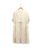 マウジー MOUSSY リネン ロング シャツワンピース 5分袖 ゆったり F クリーム /FT13