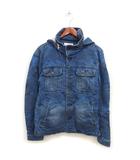  ヴォーギッシュ VOGUISH 迷彩柄 スウェットデニム ジャケット コットン 綿 カモフラージュ柄 フード XL 青 ブルー /NT29