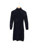 エフデ ef-de シャギーニット タートルネック フレア ワンピース アンゴラ リブ 長袖 9 黒 ブラック /NT21