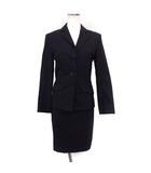 クミキョク 組曲 KUMIKYOKU スカートスーツ テーラードジャケット タイトスカート ミニ 無地 ウール 1 ブラック 黒 /FT6