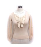 エフデ ef-de レイヤード風 ニット セーター ブラウス 長袖 無地 ウール 9 ベージュ /FT1