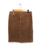 ラルフローレン RALPH LAUREN 国内正規品 コーデュロイ タイト スカート ひざ丈 スリット コットン 綿 ジップフライ 9 茶 ブラウン /NT6