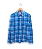 リーバイス Levi's チェック シャツ カジュアル 長袖 コットン 綿 S ターコイズブルー /FT10