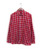 ナノユニバース nano universe チェック シャツ カジュアル 長袖 コットン 綿 M レッド 赤 /FT36