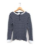 チャンピオン CHAMPION ヘンリーネック Tシャツ 長袖 ボーダー柄 ワッフル コットン 綿 XL ネイビー 紺 /FT42