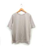 レプシィム ローリーズファーム LEPSIM LOWRYS FARM ビッグシルエット カットソー Tシャツ バックロング スリット コットン混 ボートネック 七分袖 F ベージュ /NT22