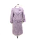 ハナエモリ HANAE MORI ALMA EN ROSE スカートスーツ スタンドカラー ジャケット マーメイドスカート ツイード シルク混 36 ラベンダー 薄紫 /FT4