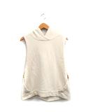  トロワ TROIS プルオーバー パーカー ノースリーブ フード コットン シンプル アイボリー 白 /KT34