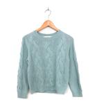 エフデ ef-de ケーブル編み ニット セーター リブ ウール混 クルーネック 長袖 9 ミントグリーン /NT35