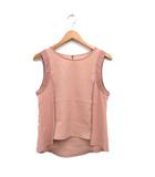 カットソー Tシャツ ノースリーブ シンプル ブラウン 茶 /KT4