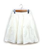 エフデ ef-de フレア スカート ひざ丈 透け感 ギャザー バックジップ 7 オフホワイト /NT26