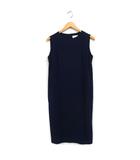 プラステ PLST タイトワンピース ノースリーブ ロング丈 無地 スリット M ネイビー 紺 /FT45