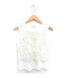 ルルロジェッタ ルールロジェット leur logette カットソー ブラウス レース 花柄 プルオーバー ノースリーブ 1 アイボリー グリーン /TT35