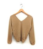 ドゥーズィエムクラス DEUXIEME CLASSE カシミヤ ニット セーター Vネック リブ 無地 長袖 ベージュ /NT2