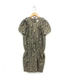 カオン Kaon ジャガード タイト ワンピース ロング ウール混 バックジップ 半袖 38 茶 ブラウン /NT29