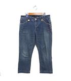 ラングラー WRANGLER デニム ジーンズ ストレート コットン 綿 ひげ加工 アンクル丈 L 紺 ネイビー /NT7