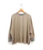 ラグランスリーブ ニット カットソー スリット ゆったり 長袖 F ベージュ /NT26