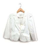 エフデ ef-de テーラードジャケット シングル 無地 コットン 綿 9 ホワイト 白 /FT46