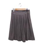 エフデ ef-de スエードライクギャザースカート ひざ丈 無地 9 チャコール /FT48
