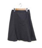 エフデ ef-de フレアスカート ひざ丈 無地 アンゴラ混 ウール 9 グレー 灰 /FT6