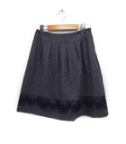 エフデ ef-de タック フレアスカート ミニ 切替 チュールレース 9 チャコール /FT9