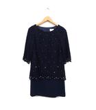 エフデ ef-de ツーピース ワンピーススーツ フォーマル レース 装飾 ひざ丈 9 ネイビー 紺 /FT16