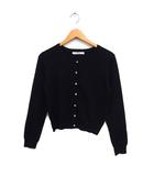 エフデ ef-de ニット カーディガン クルーネック ダイヤ柄 9 ブラック 黒 /FT17