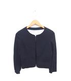 エフデ ef-de ノーカラー ジャケット アウター 背抜き ドット 長袖 9 ネイビー 紺 /TT