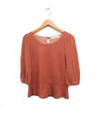 エフデ ef-de ペプラム カットソー 7分袖 ボートネック 無地 9 ピンク系 /FT25