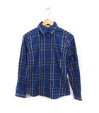 ナラカミーチェ NARA CAMICIE チェック シャツ ブラウス 長袖 コットン 綿 1 ブルー 青 /FT19