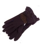 アクシーズファム axes femme タグ付き 手袋 レース切り替え ビッグリボン 茶 ブラウン /TT