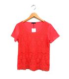 スマートピンク smart pink タグ付き レース レイヤード カットソー Tシャツ 半袖 オーバルネック 40 レッドオレンジ /FT22
