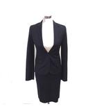 セオリー Theory スカートスーツ セットアップ 上下 ジャケット テーラード タイト ひざ丈 ストライプ 0 ネイビー 紺 /TT