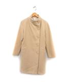 エフデ ef-de スタンドカラー ロング コート アウター ウール スリット 9 ベージュ /NT24