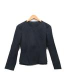 セオリー Theory ノーカラージャケット コットン シンプル 0 ネイビー 紺 /KT34