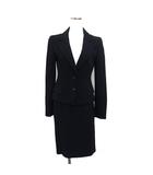 ヨーコドール YOKO D'OR スカートスーツ セットアップ テーラードジャケット 総裏地 タック タイト スカート ミニ 36 黒 ブラック /NT9