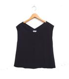 イエナ IENA Vネック ブラウス フレンチスリーブ センターシーム 無地 チャコール /FT10