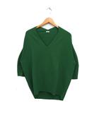 イエナ IENA Vネック ニット セーター 7分袖 ドロップショルダー 無地 コットン 綿 グリーン 緑 /FT33