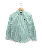 ラルフローレン RALPH LAUREN 国内正規品 子供服 ストライプ柄 ボタンダウンシャツ 長袖 ロゴマーク刺繍 コットン 綿 150 グリーン 緑 /FT15