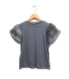 シモネッタ simonetta 子供服 ティーン エコファースリーブ ニット カットソー 丸首 無地 14 グレー 灰 /FT41