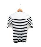 マイストラーダ Mystrada リブ ニット セーター 五分袖 ハイネック ボーダー 38 ブラック 黒 /KT21