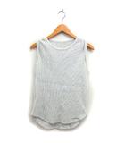 アメリカーナ AMERICANA アパルトモン L'Appartement  ワッフル ニット カットソー ラウンドヘム バックロング コットン 綿 ノースリーブ グレー /NT25