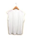 ソイル SOIL ノースリーブ カットソー コットン 綿 ボートネック 透け感 無地 白 ホワイト /NT27