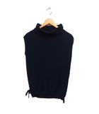 ルーニィ LOUNIE オフタートル ニット セーター リボン リブ ハイゲージ ノースリーブ F 紺 ネイビー /NT2