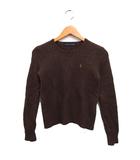 ラルフローレン RALPH LAUREN 国内正規品 アンゴラ混 ニット セーター 長袖 丸首 ロゴマーク刺繍 ウール L ブラウン 茶 /FT24
