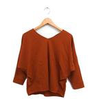 アイボリーコート ivory court タグ付き ポンチ Vネック ドルマン ブラウス 7分袖 無地 F キャメル 茶 /FT46