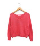 マカフィー MACPHEE トゥモローランド コットン ニット セーター Vネック 長袖 無地 S ピンク /FT21