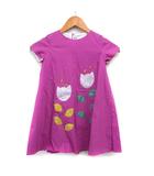  イルグッフォ il gufo 子供服 ワンピース フレア ひざ丈 チューリップ柄 コットン 綿 半袖 6A ピンク /NT34